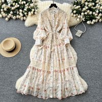 Long Dress Women Dresses Print Floral A Line Vestidos Streetwear Y2k Slim Fit Elegant Y2k Temperament High Waist Party Night