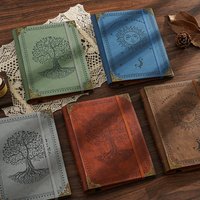 A5 Refillable Leather Journal, Retro Life Tree & Sun Design Notebook, Gothic Witch Diary for Daily Use