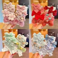 10 Pieces Of Cute And Sweet Style Bow Flower Design, Strong Elasticity, Does Not Damage Hair, Suitable For Ponytail Hair Accesso
