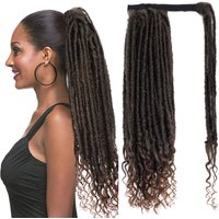 Clip In Dreadlock Ponytail Extensions Faux Locs Twisted Hairpiece for Black WomenGoddess Locs Wrap Around Synthetic Fake Pony Ha
