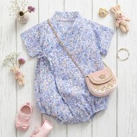 Cotton Cute Flower Summer Short Sleeve Infants Clothing Baby Bodysuits