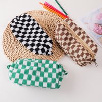 Cute plaid Pencil Bag Large Capacity Pencil Case Girl Make Up Storage Bag Student Stationery Pen Bag School Organizer Supplies