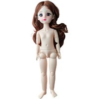 Sexy Face Gaze Desire Eyes 30cm Nude Doll Girl Body 1/6 with Head Brown Golden Long Hair bjd Doll 23 Movable Joints Gift Toys