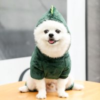Dinosaur Designed Dog Outfit Premium Coral Fleece Pet Apparel Comfortable Breathable Wearable Costume for Dogs Cats Photo Prop