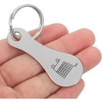 Supermarket Shopping Cart Token Keychain Stainless Steel Coin Holder Key Ring with Coin Slot for Cart Release Unisex Accessori