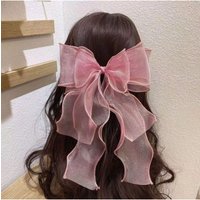 New Large Bow Hairpin Chiffon Big Bowknot Stain Bow Barrettes Women Solid Color Ponytail Clip Hair Accessories for Women Girl