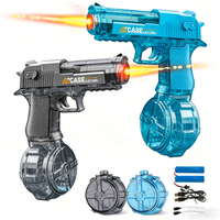 Manual & Electric Water Gun for Kids & Adults, With Lights & Rechargeable Water Blaster for Summer Pool Beach Outdoor Squirt Gun