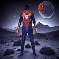Halloween PS4 Game Spider Superhero Cosplay Costume Men Bodysuit Zentai Full Body Suit Adult Male Jumpsuit