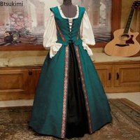 Medieval Maxi Dress Vintage Gothic Victorian Style Corset Women Fashion Georgian Renaissance Rococo Gown Cosplay Venice Costume