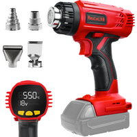 Cordless Heat Gun for Milwaukee 18v Battery 122℉ to 1022℉ Fast Heating Hot Air Gun with 4pcs Nozzles for Shrink Wrap(No Battery)