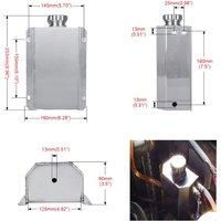 Universal Fuel Gas Catch Coolant Radiator Overflow Tank 2L Aluminum Oil Catch Can Breather Tank