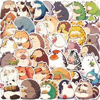 10/30/50PCS Animal Eating PVC Sticky Sticker Aesthetic Children's Korean Stationery DIY Decoration Scrapbooking School Supplies