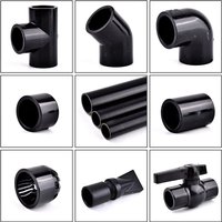 1Pc 16~50mm Black PVC Pipe Connector Straight Elbow Tee Joints Aquarium Drainage Tube Fittings Garden Irrigation DIY Accessories