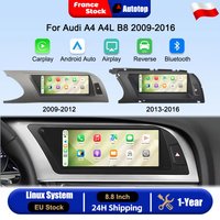 AUTOTOP 8,8-calowe bezprzewodowe radio samochodowe z CarPlay i Android Auto do Audi A4 A4L B8 2009-2016, inteligentny system multimedialny z ekranem dotykowym, funkcją AirPlay, Bluetooth, nawigacją