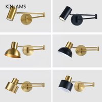 Modern Indoor Touch Sensor Wall Lights Adjustable Swing Long Arm LED Wall Lamps Internal Bedside Lighting Decor Sconce Lights