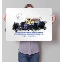 Nigel Mansell 1992 Car Tinplate Sign Racing Poster Metal Wall Art Mural Gamer Room Decoration Man Home Decorations Retro Decor