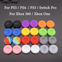 2Pcs Non-slip Silicone Analog Joystick Thumb Stick Grip Cap For PS4 PS3 PS5 Thumbstick Cover Head For Xbox 360 Xbox One Control
