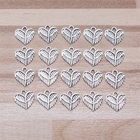 IFOCUS 20pcs/Lot Angel Wing Heart Charms For DIY Jewelry Making Zinc Alloy 13x13mm/0.51x0.51inch