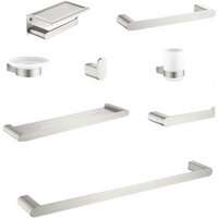 Bathroom Hardware Set Stainless Steel Bathroom Accessories Set Wall Mounted Towel Bar Towel Ring Toilet Paper Roll Holder Set