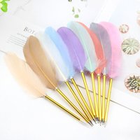 New Feather Pen Ballpoint Pens Wedding Signature Pen Party Gift Novelty Stationery Smooth Writing Tool School Office Supplies