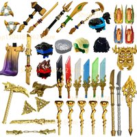 Elemental Anime Cartoon Building Blocks Figure Sword Katana Axe Cloak Models Accessory Assemble Mini Brick Toy Gift For Kid H30