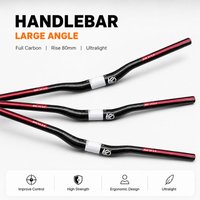 AliExpress NONE New Launch 3K Full Carbon Fiber Mountain Bike Handlebar MTB Component 31.8mm Clamp Diameter 600-780mm Reach Option