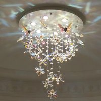 Nordic Creative Butterfly Crystal Ceiling Chandelier for Bedroom Dining Table Marriage Hanging Lamp Decorative Luminaire