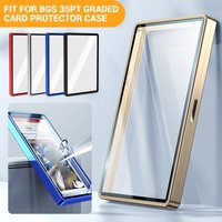 Aluminum Alloy Graded Cards Protector Case For BGS 35PT Slab, UV & Scratch Resistant Trading Card Magnetic Display Holder Box