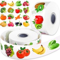 500 Pcs / roll 2.5cm Fruits and Vegetables Shaped Waterproof Sticker Sealing Sticker Decorative Sticker Label