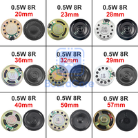 5PCS 8R 0.5W Mini Ultra-thin Horn Speaker Diameter 20mm 23mm 28mm 29mm 32mm 36mm 40mm 50mm 57mm Loudspeaker 0.5W 8 Ohm Speaker