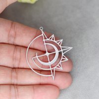 3pcs Gothic Sun Planet Moon Charms Accessories DIY Craft Tassels Earrings Necklace for Jewelry Making Stainless Steel Pendant