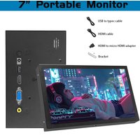 7-inch mini monitor portable HD/Vga monitor with AV BNC 1024 × 600 LCD screen IPS small display screen for RPI/PC/TV/DVD/CVBS