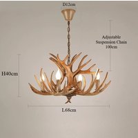American Retro Industrial Style Pendant Lamp Nordic Deer Horn Home Decor Lighting Fixtures for Parlor Restaurant Coffee Homestay