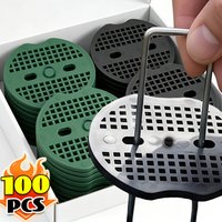 U-shaped Ground Staples Pegs Buffer Washer Plastic Anchoring Landscaping Ground Covering Garden Lawn Fixed Nails Buffer Washer