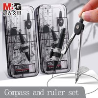 M&G Compass Set, with Compass, Ruler, Triangle, Protractor, Eraser, Lead for Students