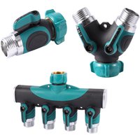 1Pc High Quality Metal 3/4 Inch 2/4-Way Garden Hose Splitter Garden Tap Y-Type Watering Connector Distributor for Outdoor Faucet