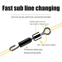 50pcs Fishing Ball Bearing Swivel Solid Rings Fishing Connector Fishing Tackles