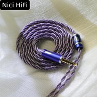 Câble Nici HiFi-08 IEM avec connecteur 0,78 mm 2 broches MMCX IE900 double 3,5 mm à 4,4 mm 3,5 mm Litz, câble de mise à niveau pour Davinci NX8 Cantor Himalaya