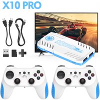 Nouvelle console de jeux vidéo 128G, jeux rétro, vidéojuegos, console, manette sans fil double, X10 Pro, stick de jeu 4K
