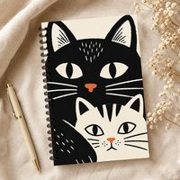 Color-Block Cat Themed Notebook 1pc, Blank Lined Pages, Ideal Gift for Note-Taking, Inspiring for Everyone, Perfect for Students