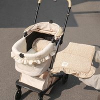 Soft Dog Stroller Cushion,Double Sided Edge Cover Set,Cushion Liner For Pet Stroller Insert Pad Universal Fits Most Stroller