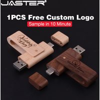 USB3.0 Wooden TYPE-C Free Custom Logo USB 3.0 Flash Drive 128GB Rotatable Pen Drive 64GB Memory Stick Creative Gift Pendrive