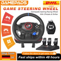Für PS5/PS4/PC Gaming-Lenkrad 270 ° &900 ° Effect Macro RGB F127 Simulator-Rennlenkrad mit Hall-Sensor, 3-Pedal- und Schalthebel-Set