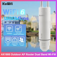 KuWFi AX1800 Outdoor AP Router 2.4G 5GHz WiFi6 Router Gigabit Ethernet Port Detachable Antenna AP Repeater MESH Mode for Stalink