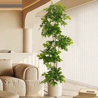 2-78in Large Fake Plants Artificial Happy tree Plastic Radermachera sinica Plants Leaves For Home Garden Office Shop Party Decor