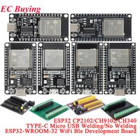 ESP32 WROOM-32 Development Board TYPE-C Micro-USB CH340C/CP2102 CH9102 WiFi+Bluetooth Wireless Module Dual Core Ultra-Low Power
