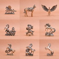 Bronze Horse Figure Desktop Decoration Living Room Sculpture Metal Craft Home Decorations Chinese Zodiac Horse Statue
