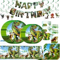 Jurassic Dinosaurs Birthday Party Decoration Tableware Theme Cups Plates Napkins Tablecloth For Kids Party Decoration Supplies