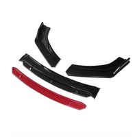 skCar Front Bumper Body Splitter Kit Front Spoiler Diffuser Body Protector Car Trim Car Protector Blacka