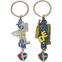 Sweden Flag Stockholm Symbolic Architecture Pendant Key Ring Creative Cute Souvenir Fashion Keychain Gift Accessories